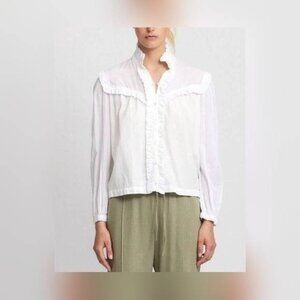 Raquel Allegra Luna White Gibson Girl Frills Shirt